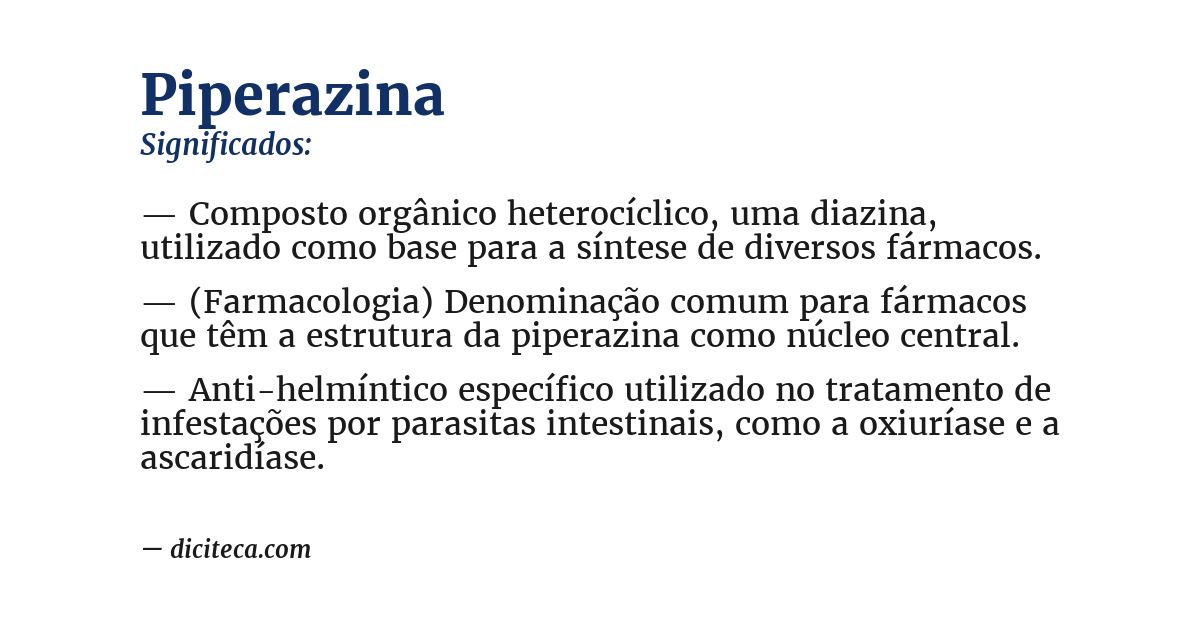 Significado de piperazina
