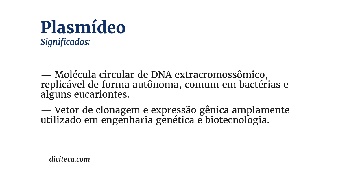 Significado de plasmídeo