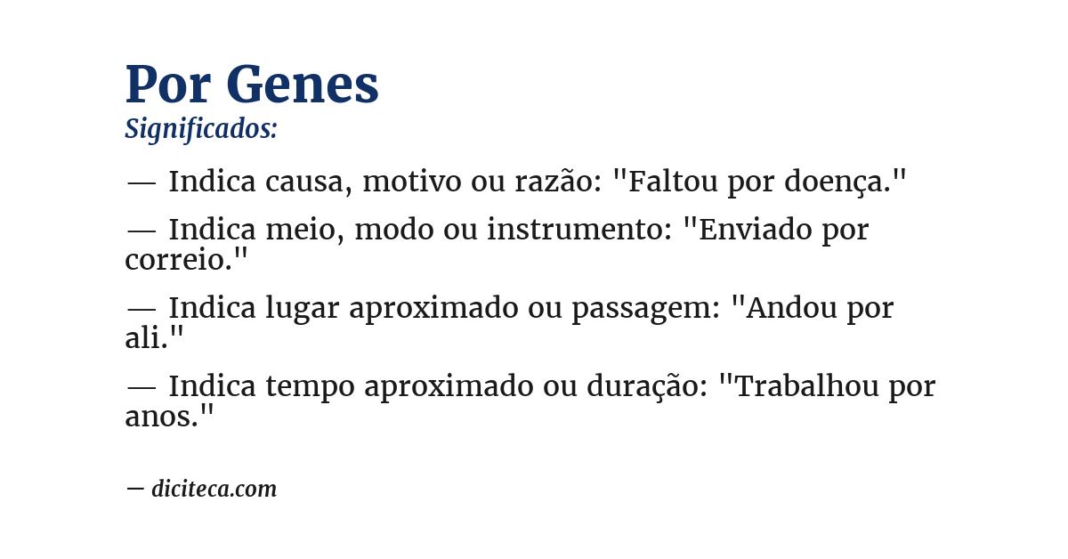 Significado de por genes