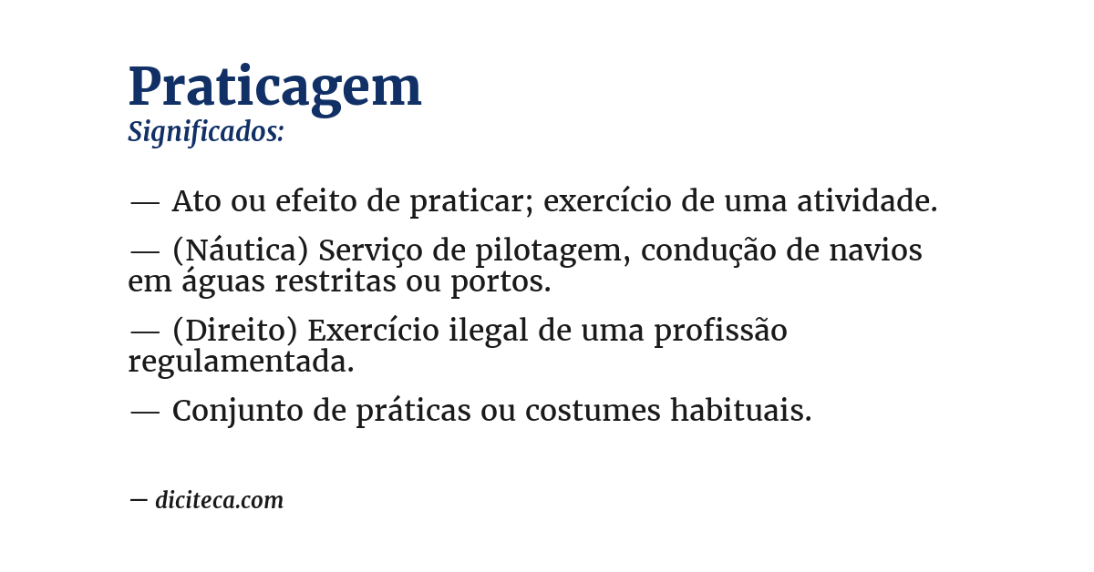 Significado de praticagem