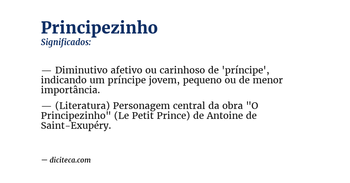 Significado de principezinho
