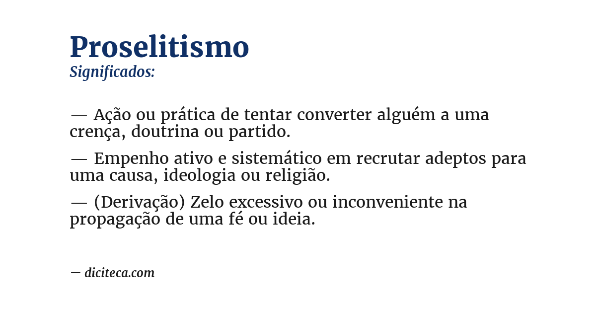 Significado de proselitismo