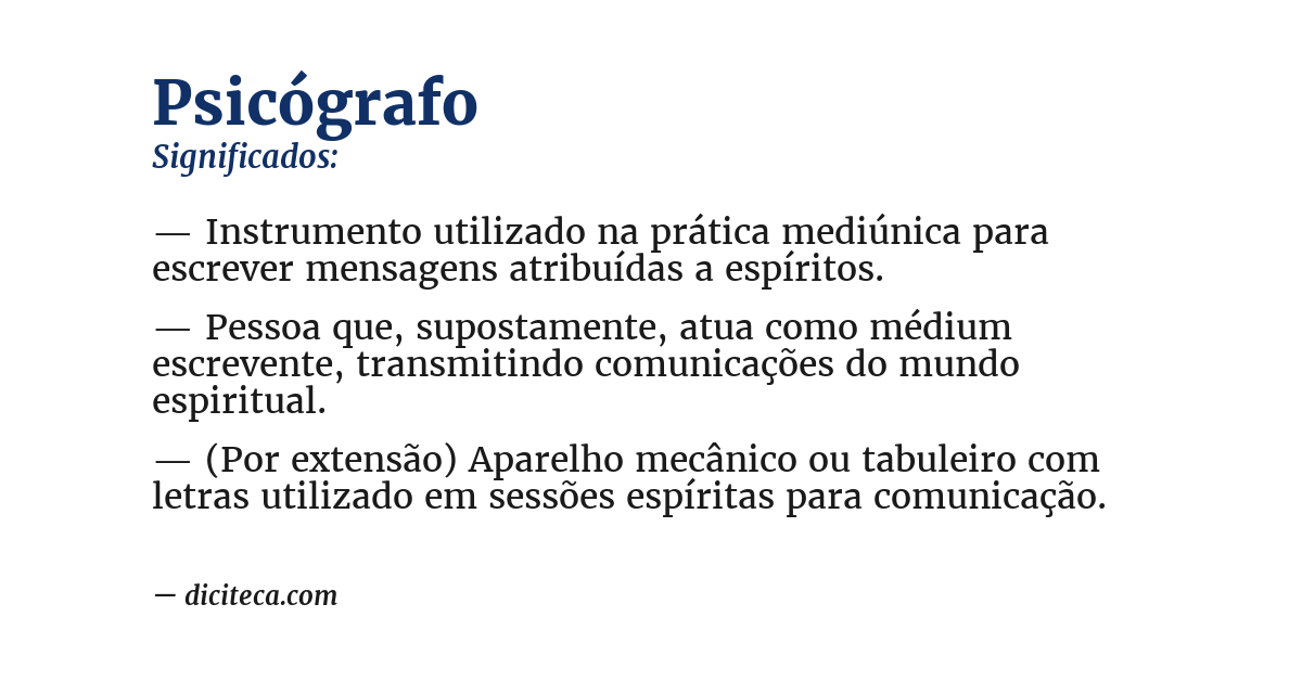 Significado de psicógrafo