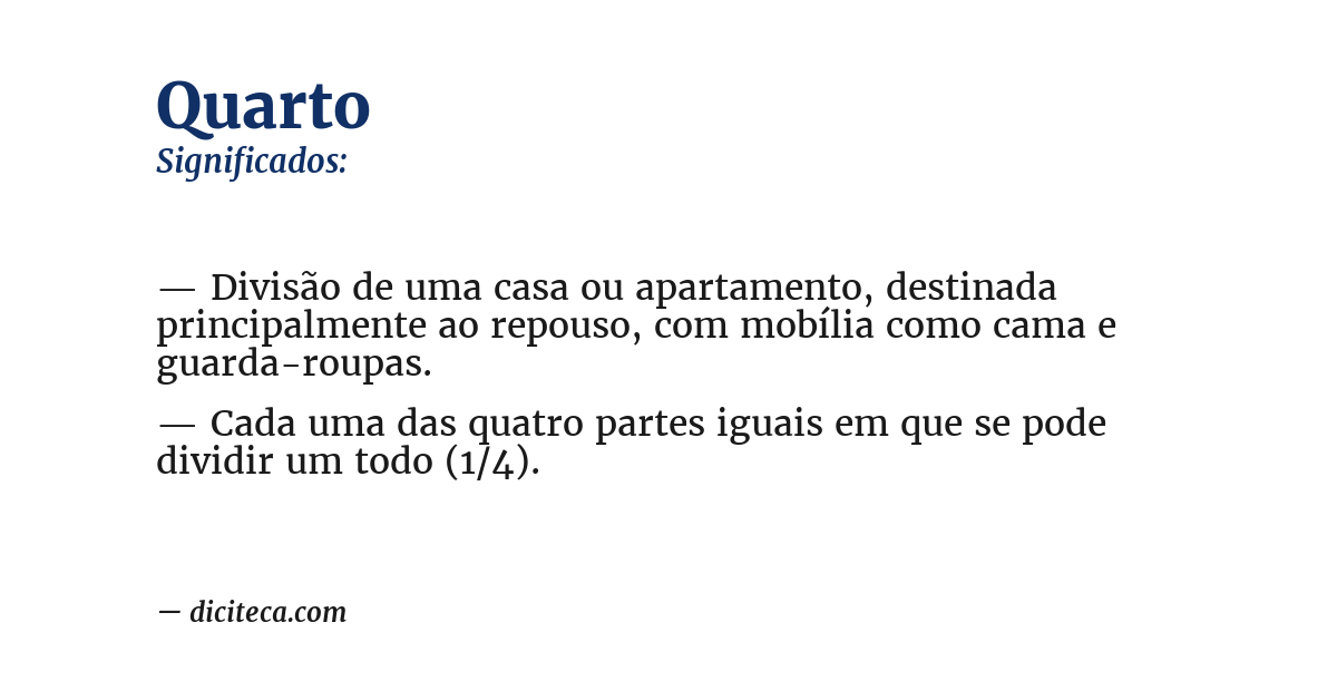 Significado de quarto