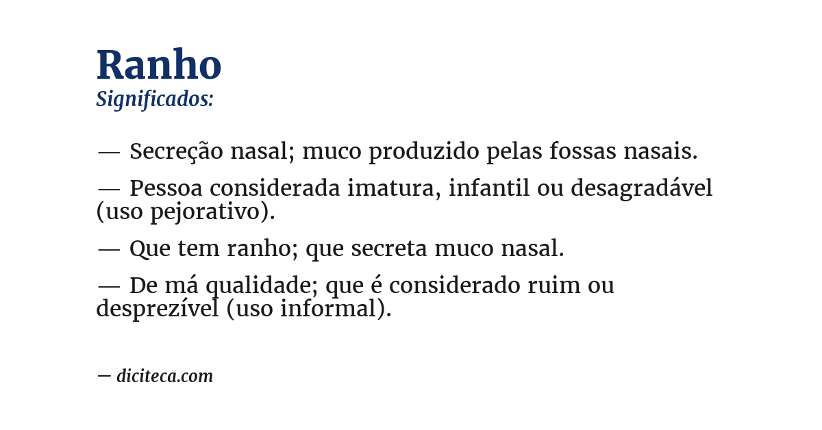 Significado de ranho