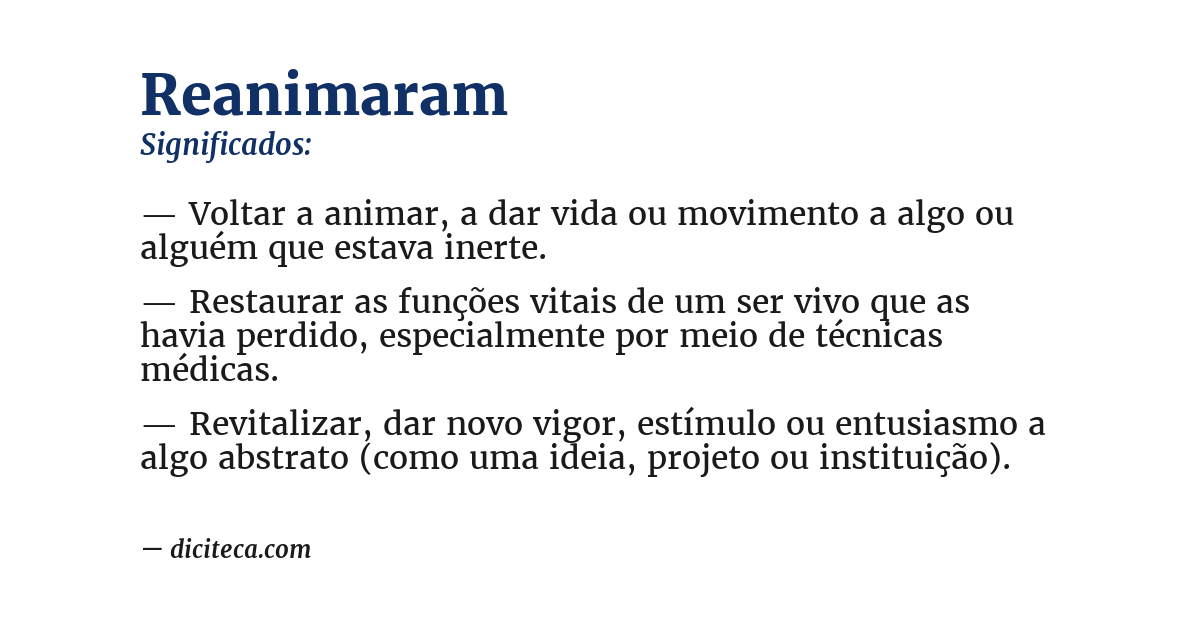 Significado de reanimaram