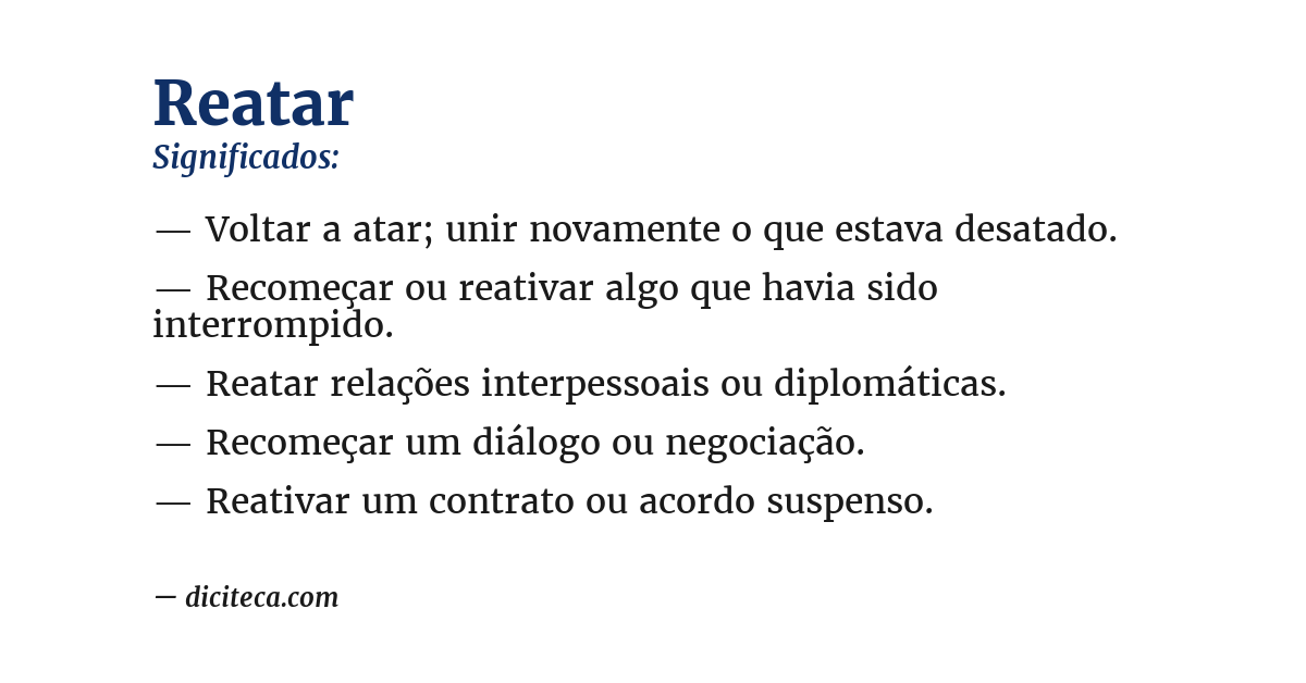 Significado de reatar