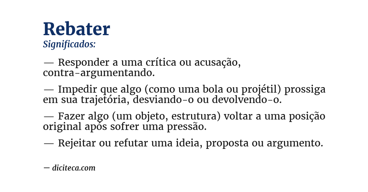 Significado de rebater
