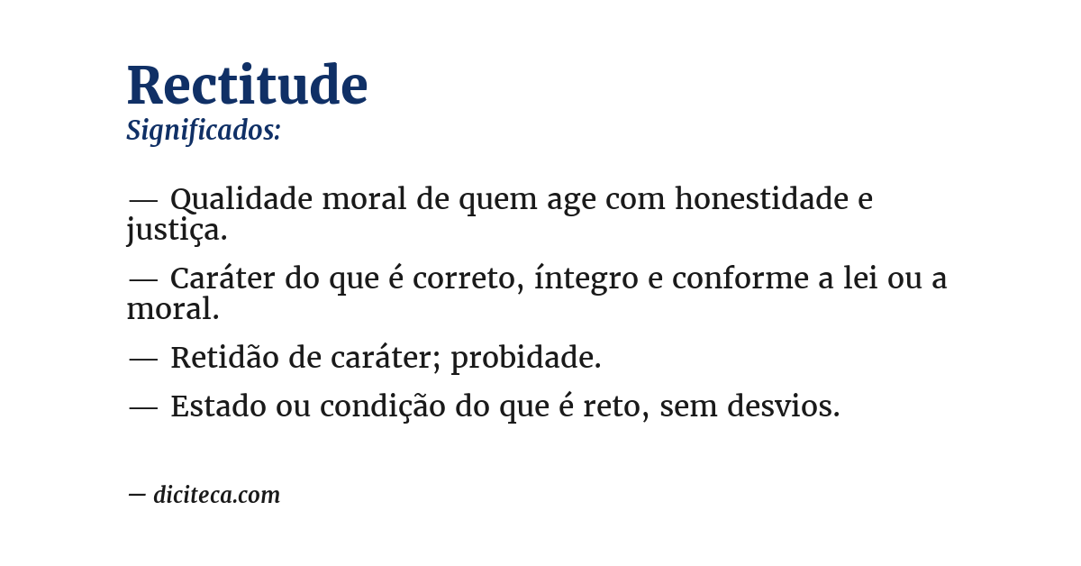 Significado de rectitude