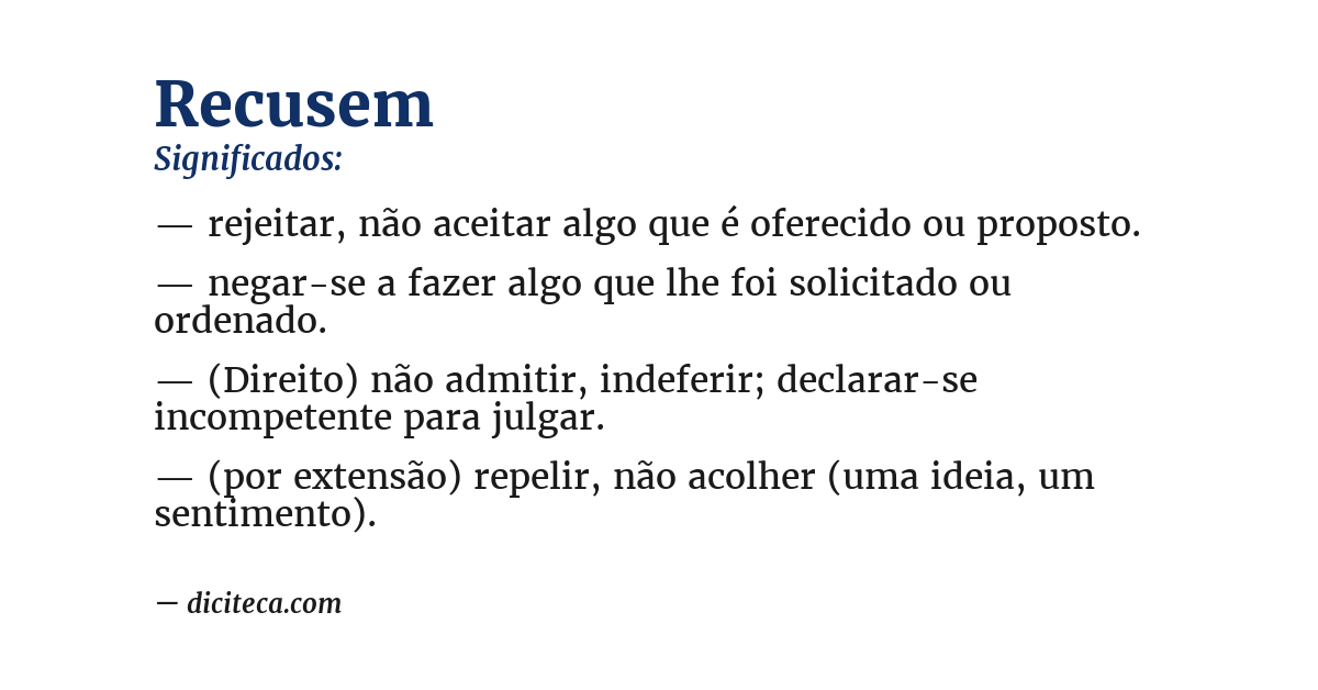 Significado de recusem