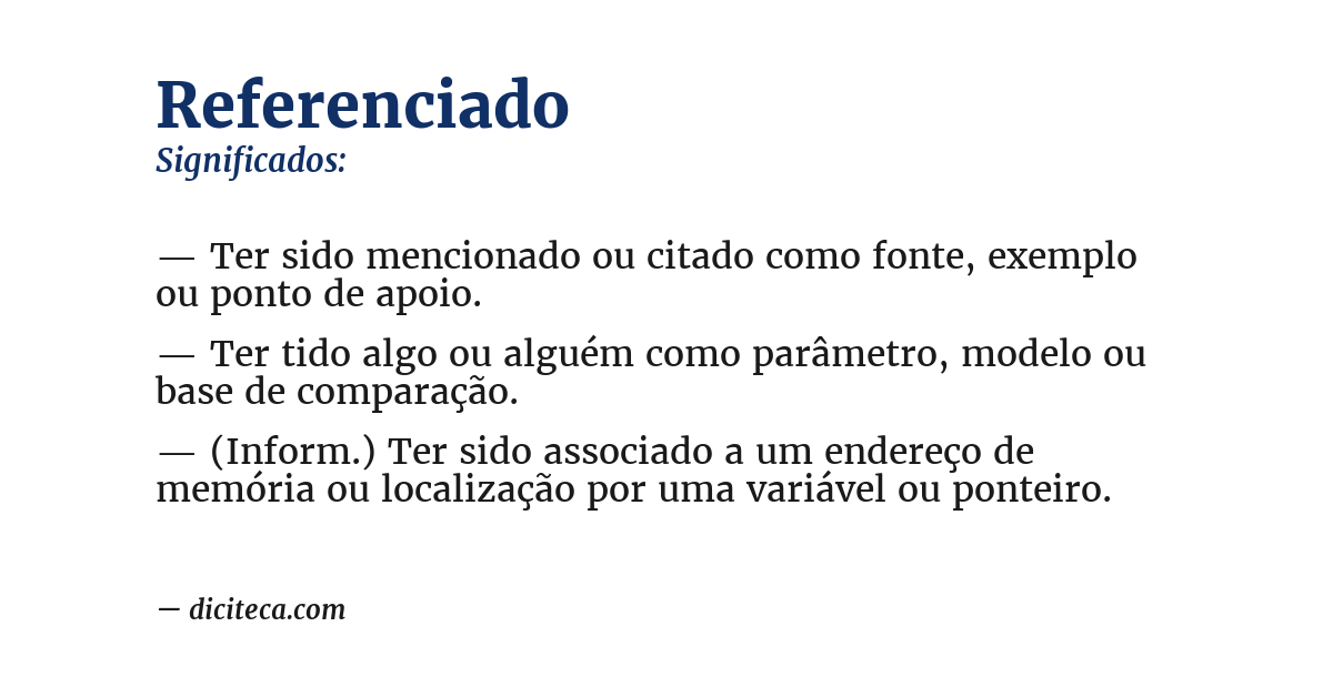 Significado de referenciado