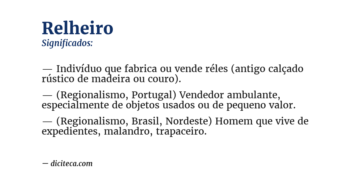 Significado de relheiro