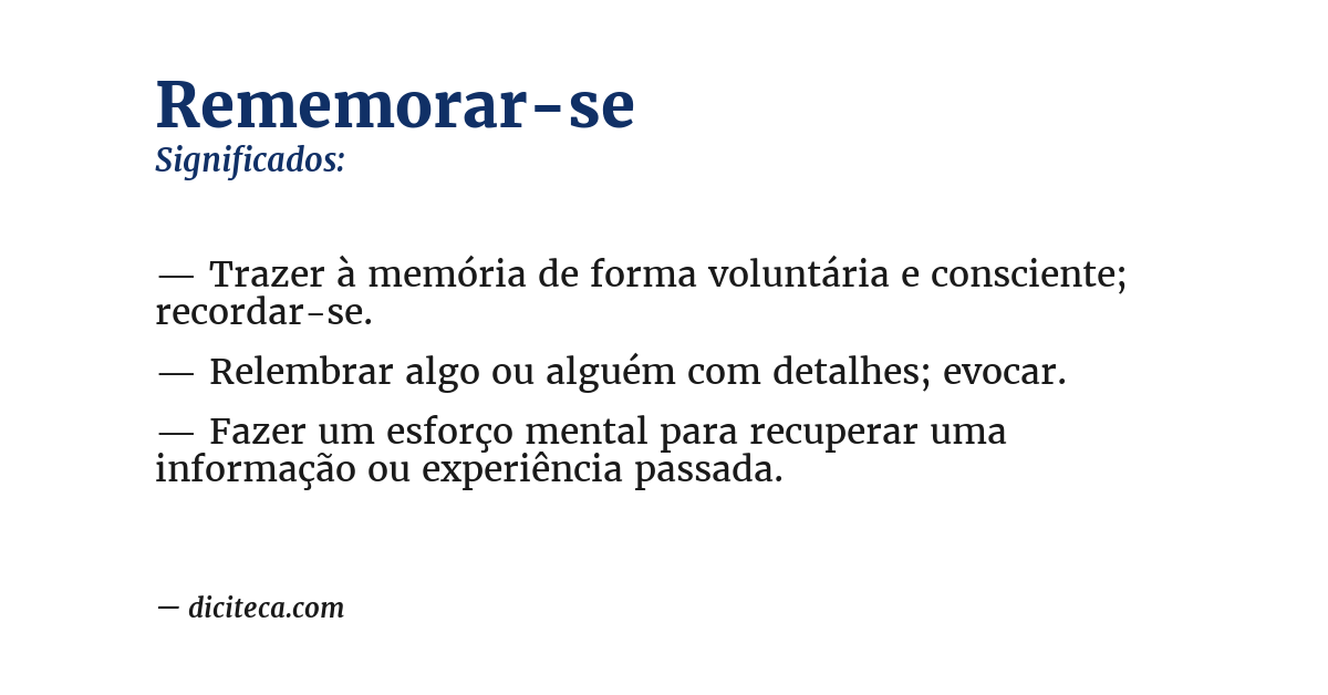 Significado de rememorar-se