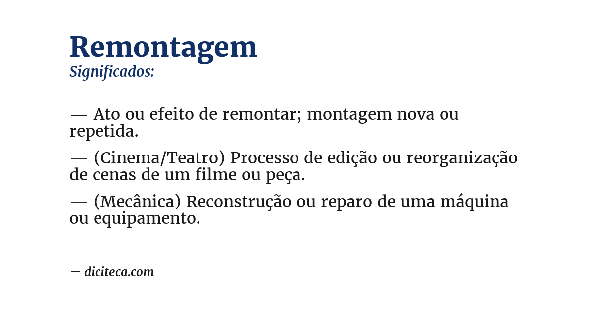 Significado de remontagem