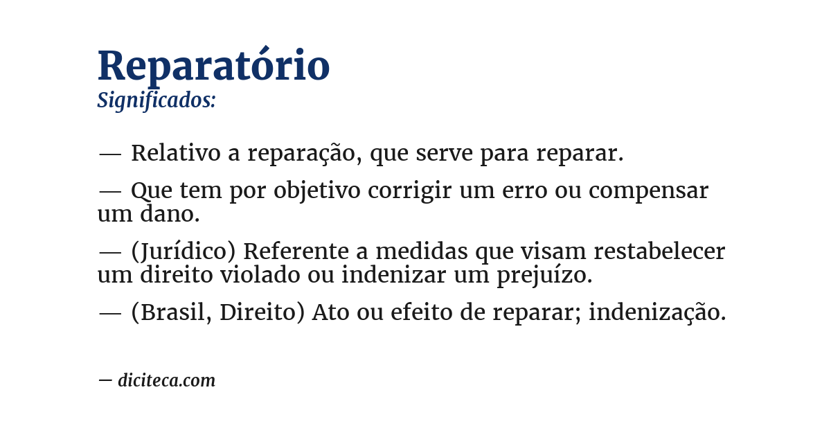 Significado de reparatório
