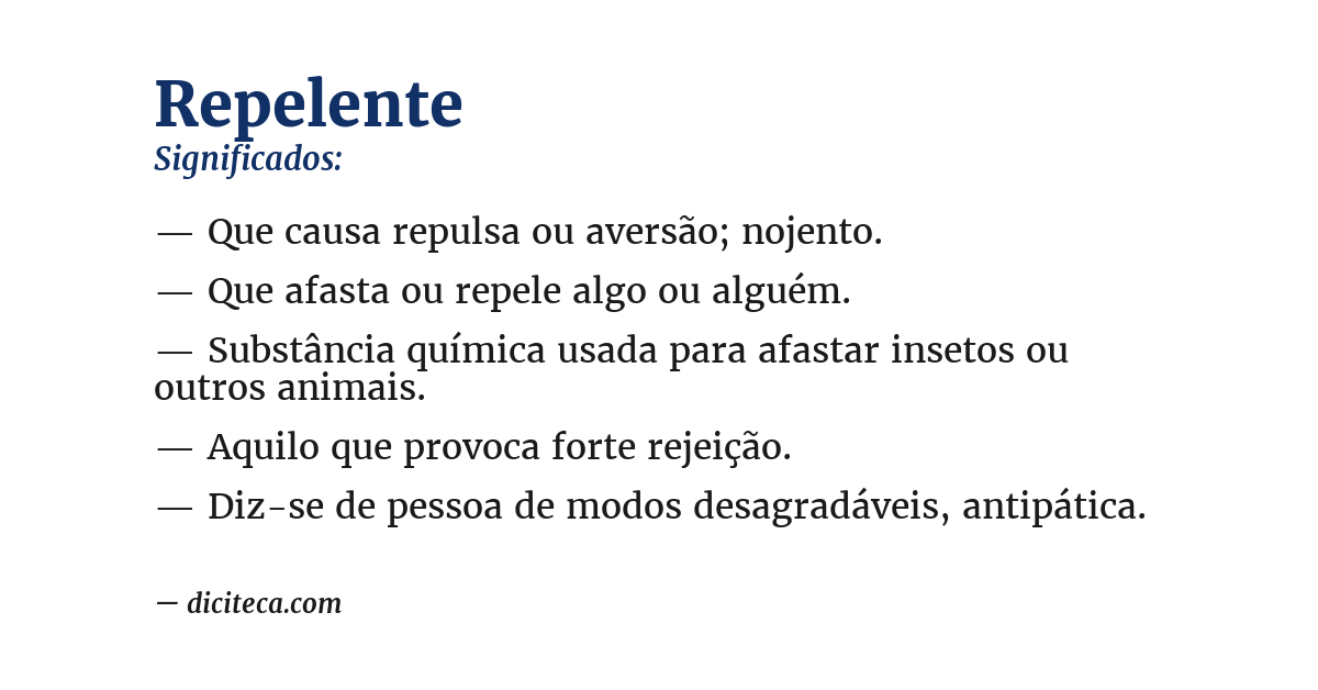 Significado de repelente