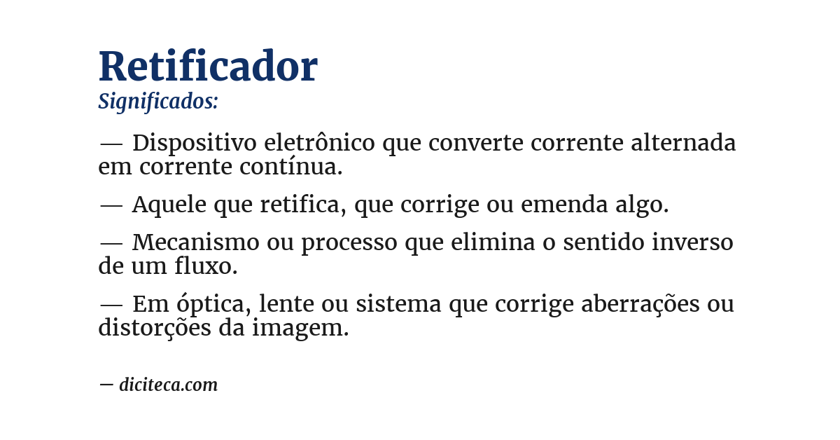 Significado de retificador