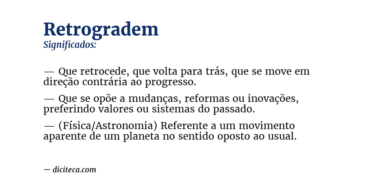 Significado de retrogradem