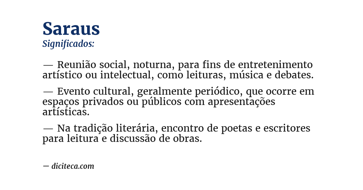 Significado de saraus