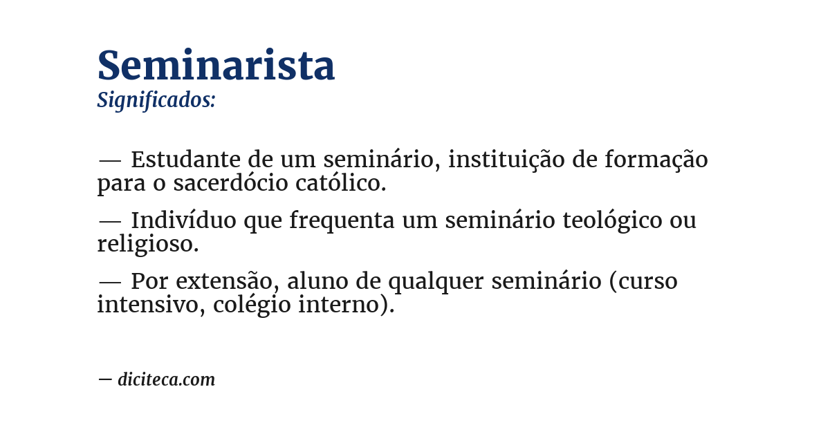Significado de seminarista