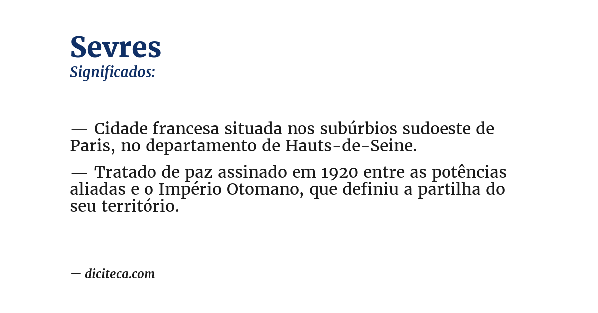 Significado de sevres