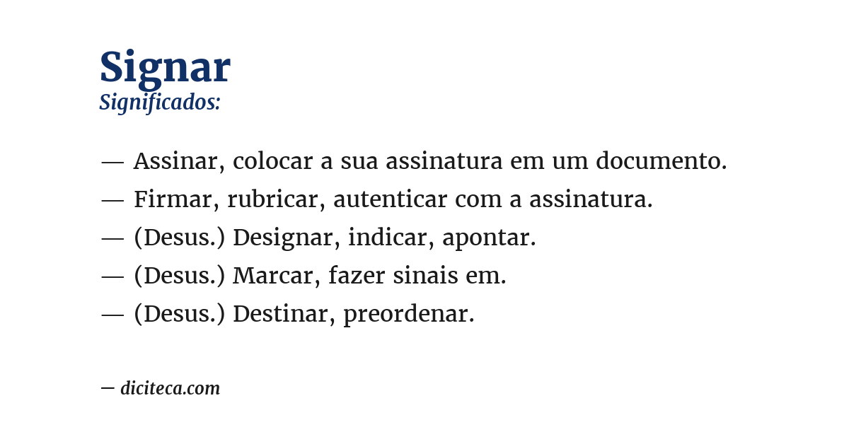 Significado de signar