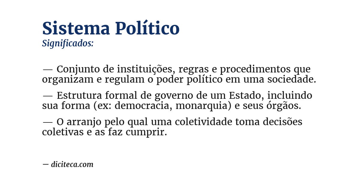 Significado de sistema político