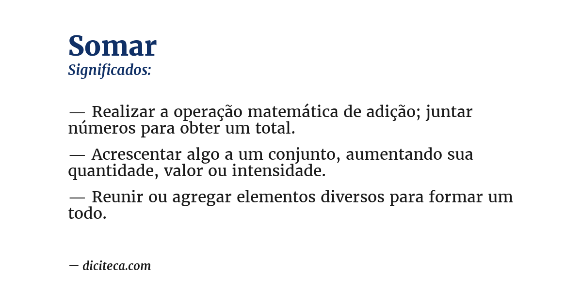 Significado de somar