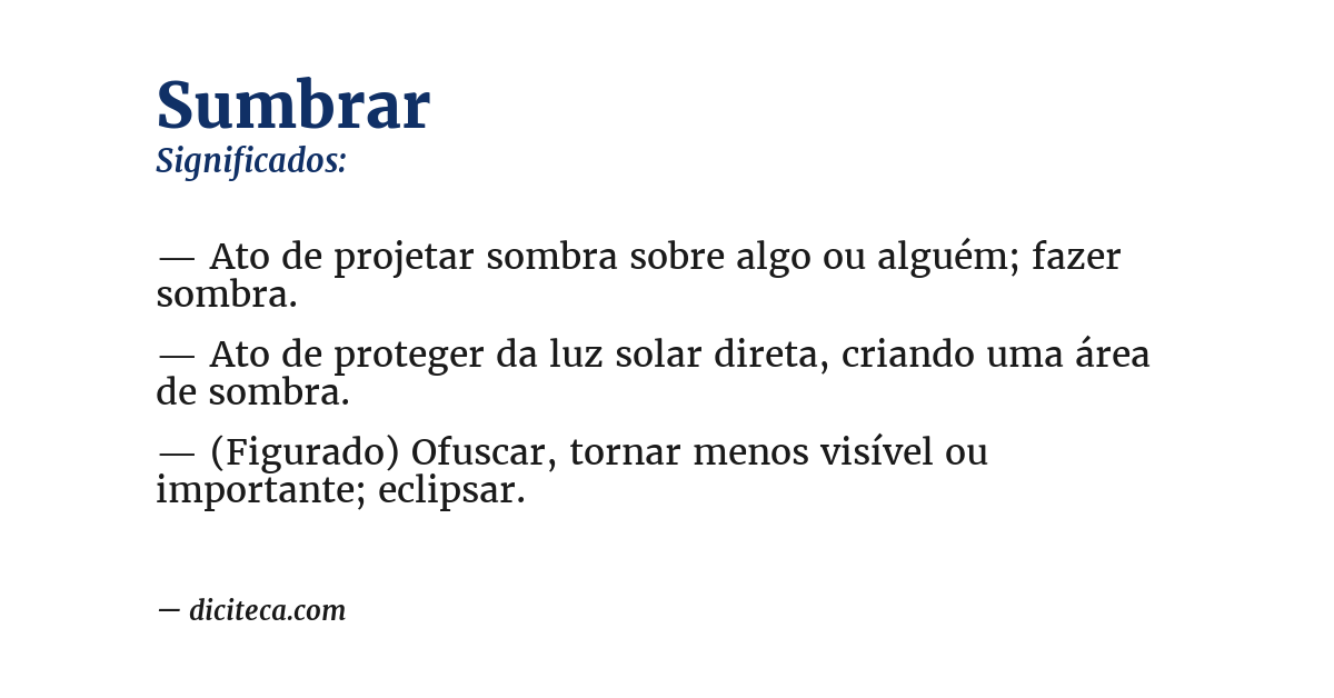 Significado de sumbrar