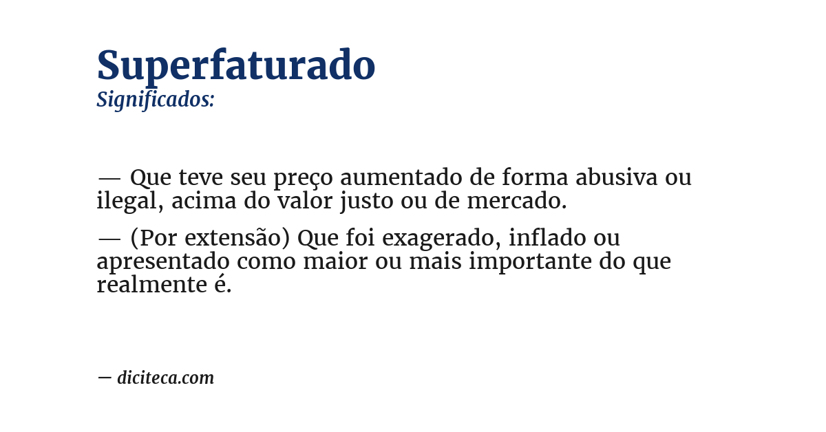 Significado de superfaturado