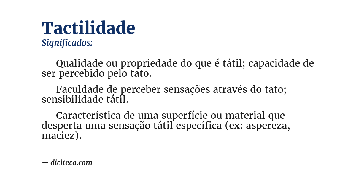 Significado de tactilidade