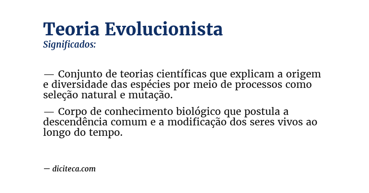 Significado de teoria evolucionista