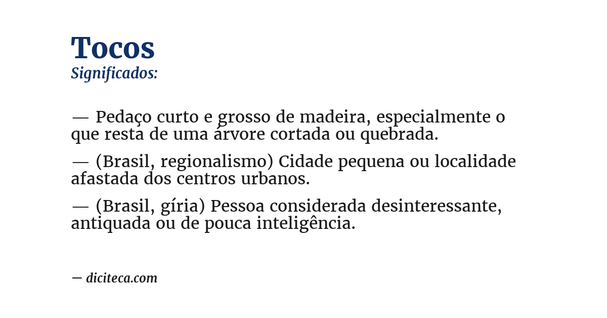 Significado de tocos