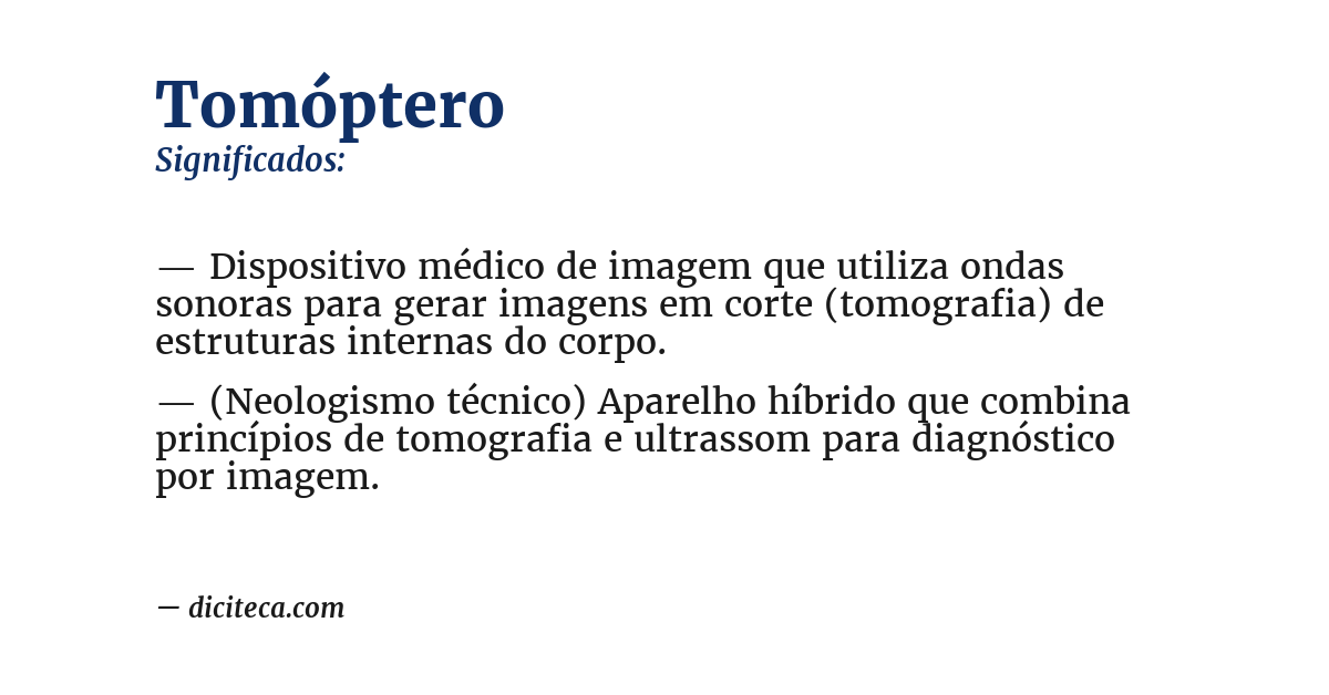 Significado de tomóptero