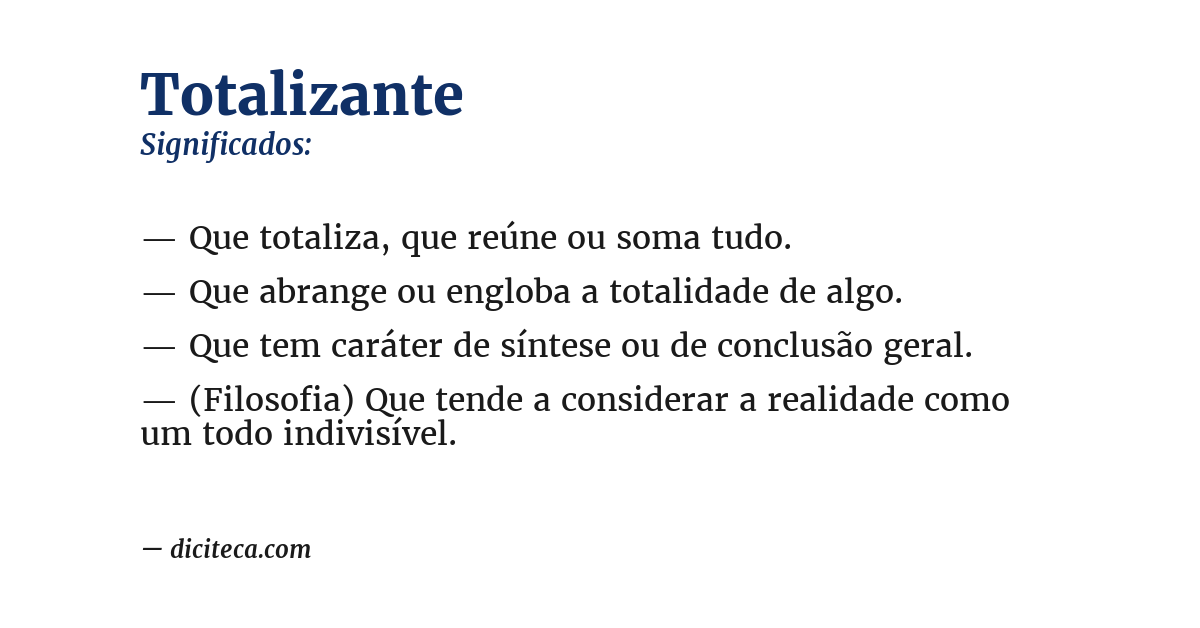 Significado de totalizante