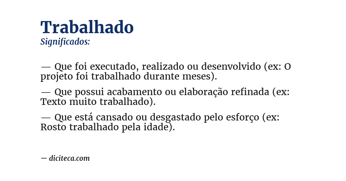 Significado de trabalhado
