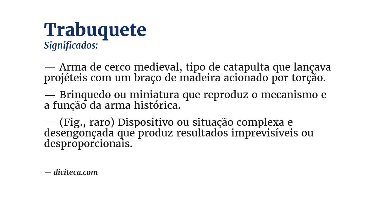 Significado de trabuquete
