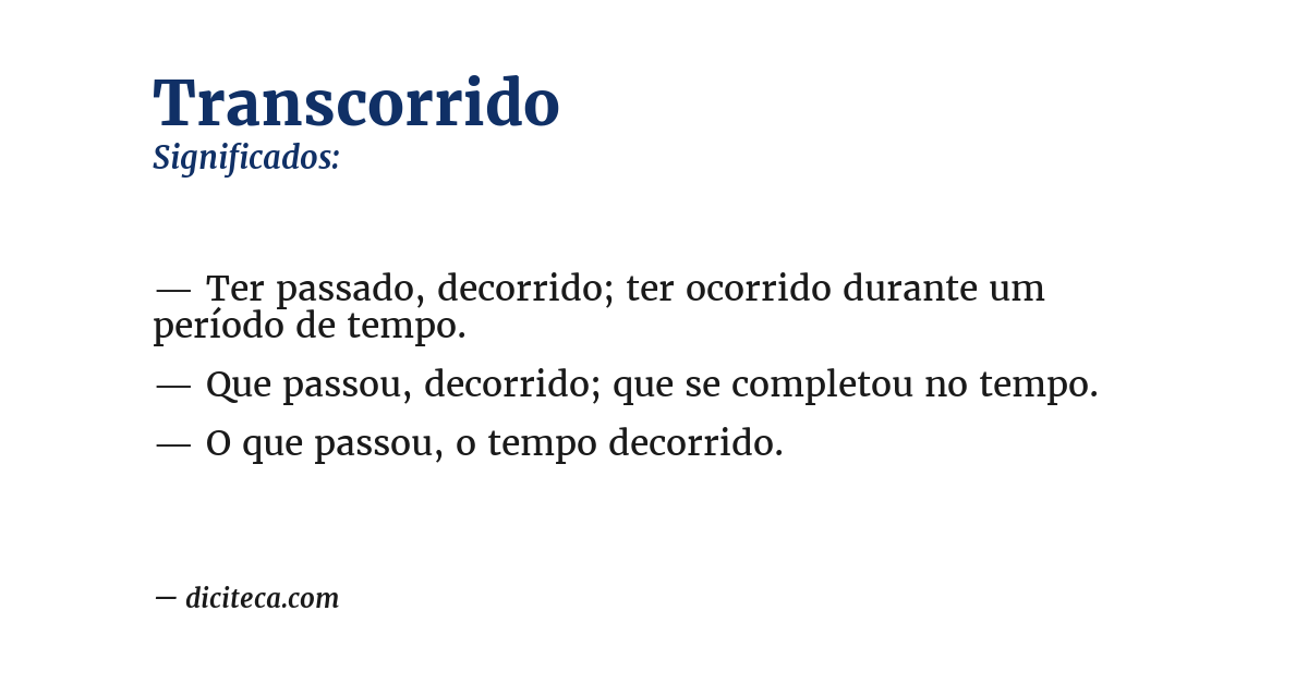 Significado de transcorrido
