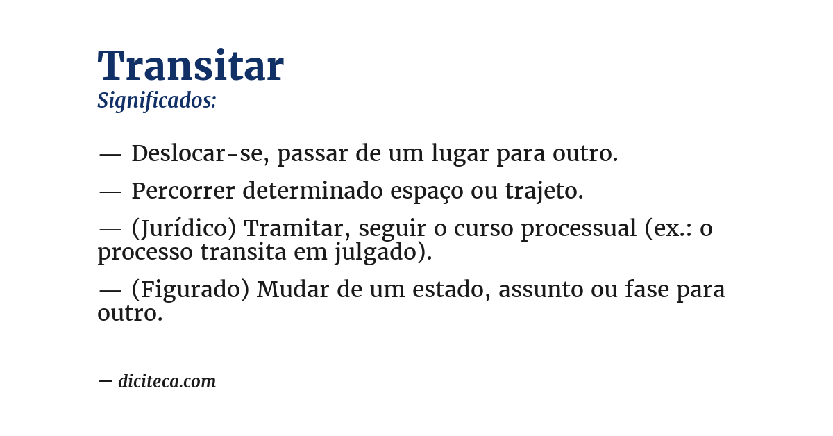 Significado de transitar