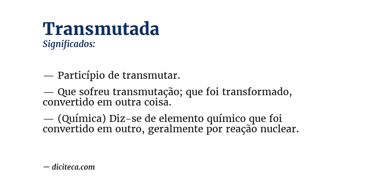 Significado de transmutada