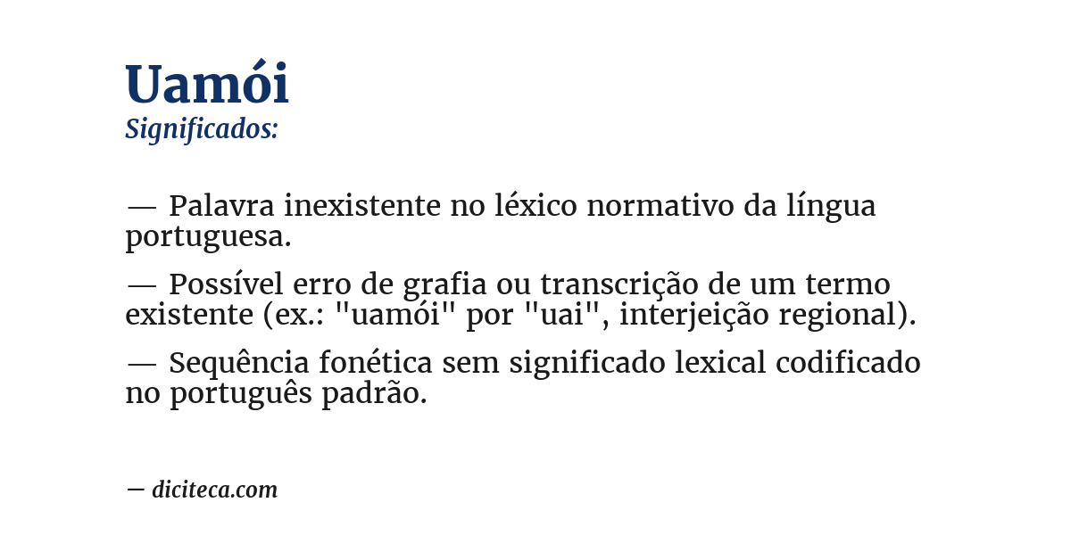 Significado de uamói