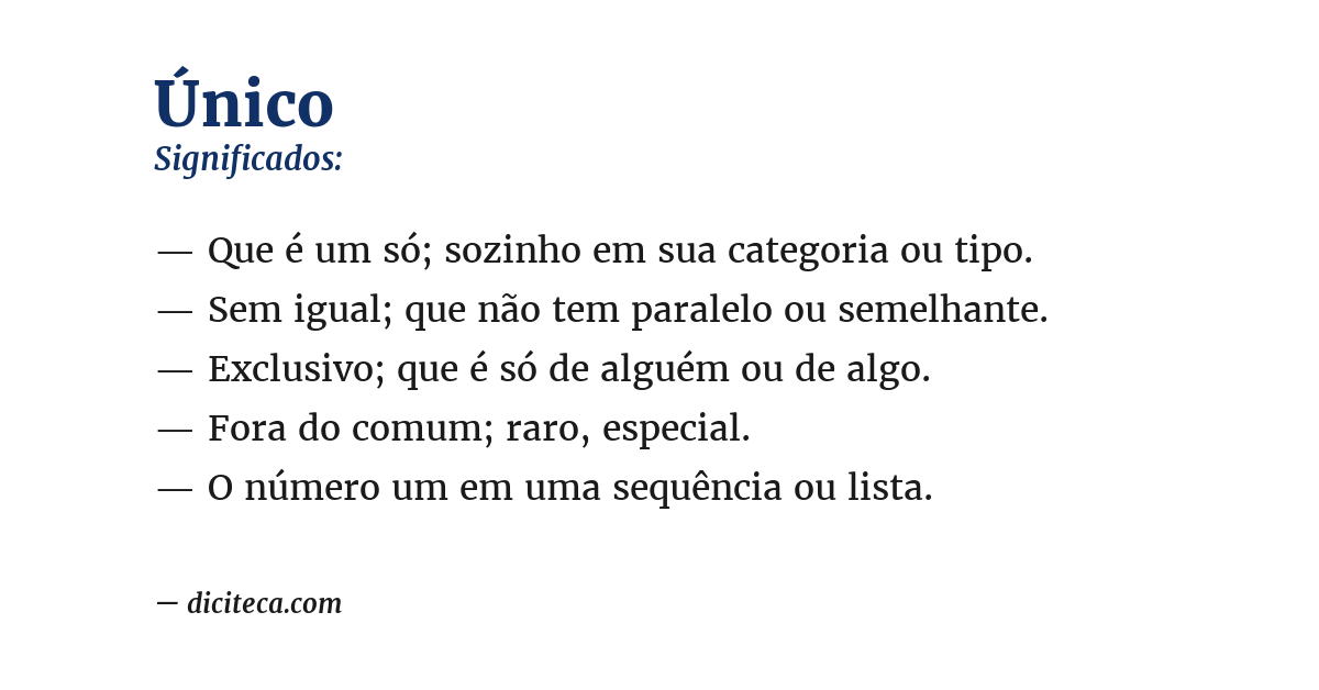 Significado de único