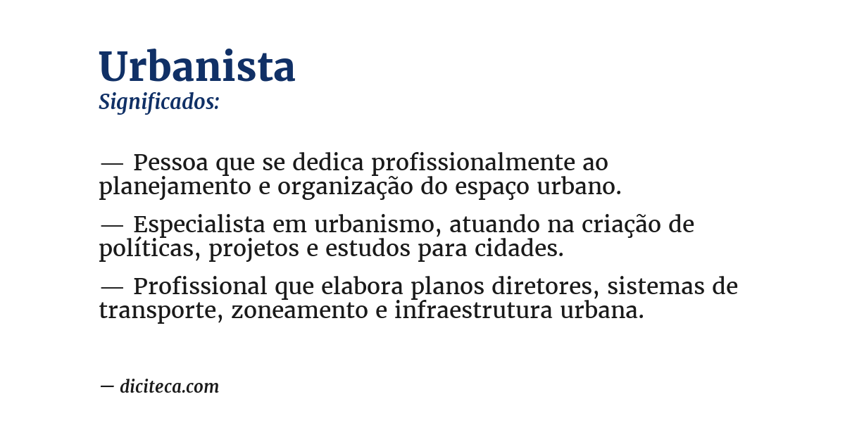 Significado de urbanista