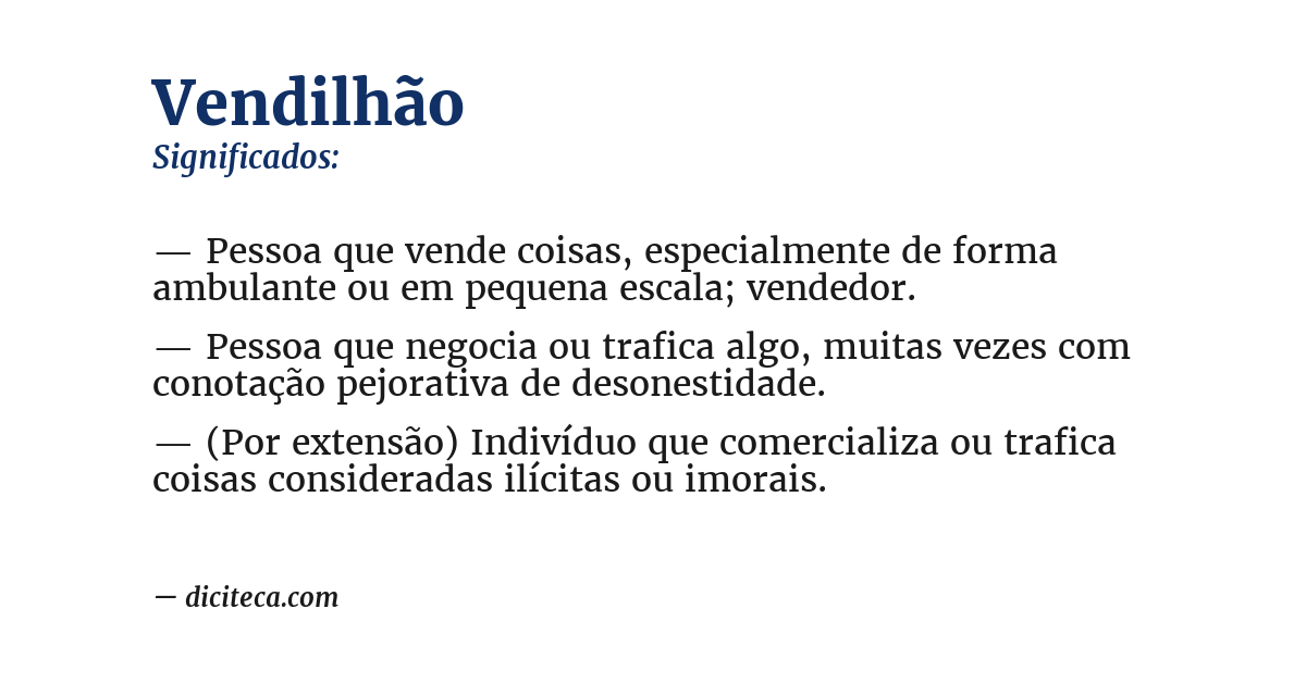 Significado de vendilhão