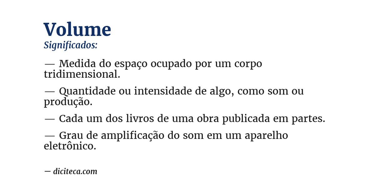 Significado de volume