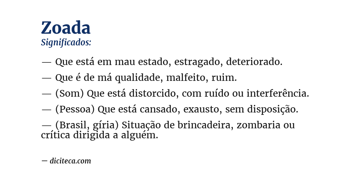 Significado de zoada