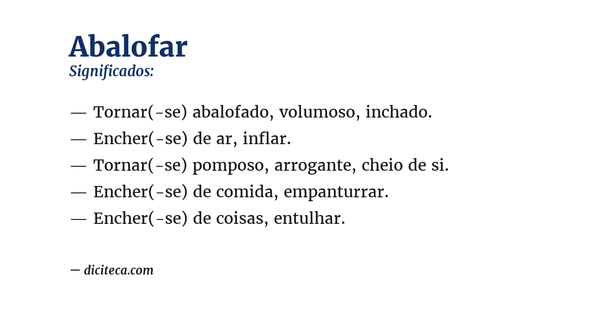 Significado de abalofar