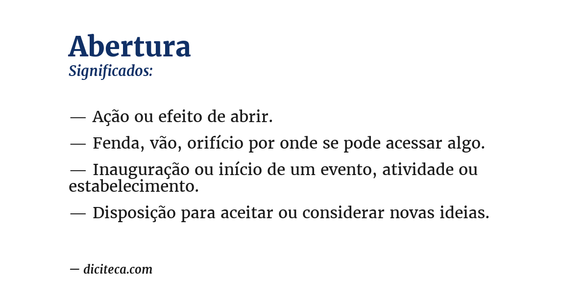 Significado de abertura