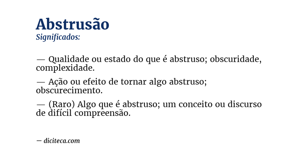 Significado de abstrusão