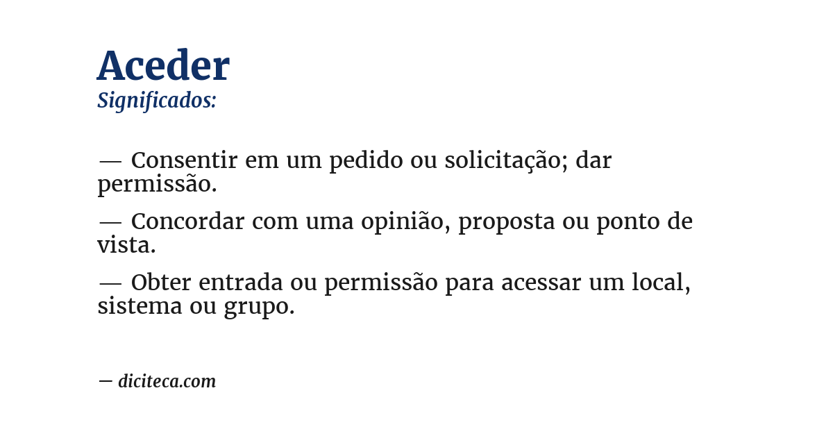 Significado de aceder